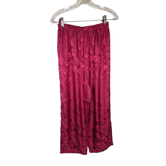 Bloomingdales Asian 3 Peice complete Vtge PJ's with bag Sz M never worn Magenta - Picture 4 of 15